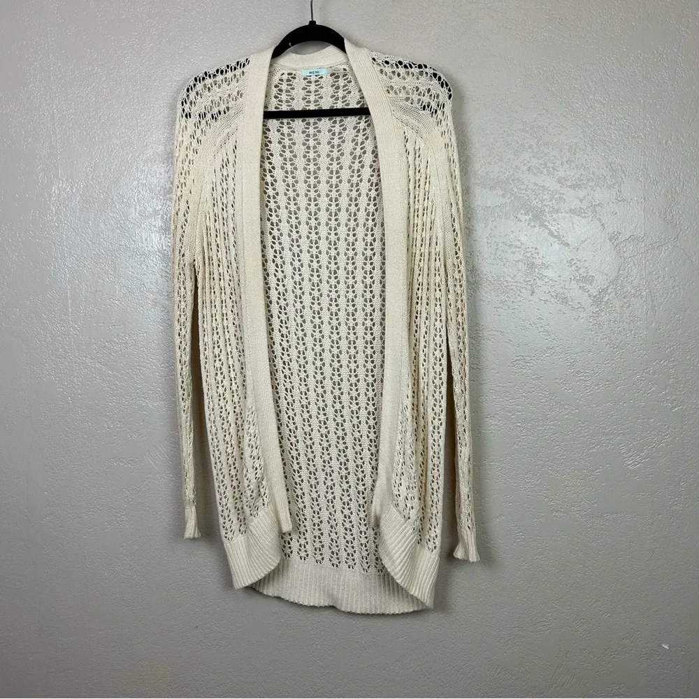 Kimchi Blue Cream Open-Knit Cardigan‎